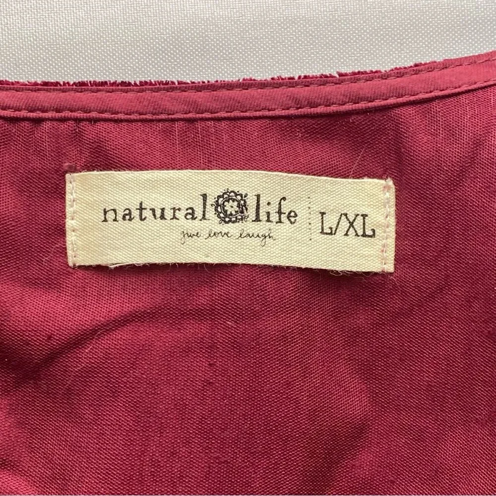 Natural Life Maroon Stella V-Neckline Crushed Velvet Boho Mini Dress Size Large - Picture 10 of 14